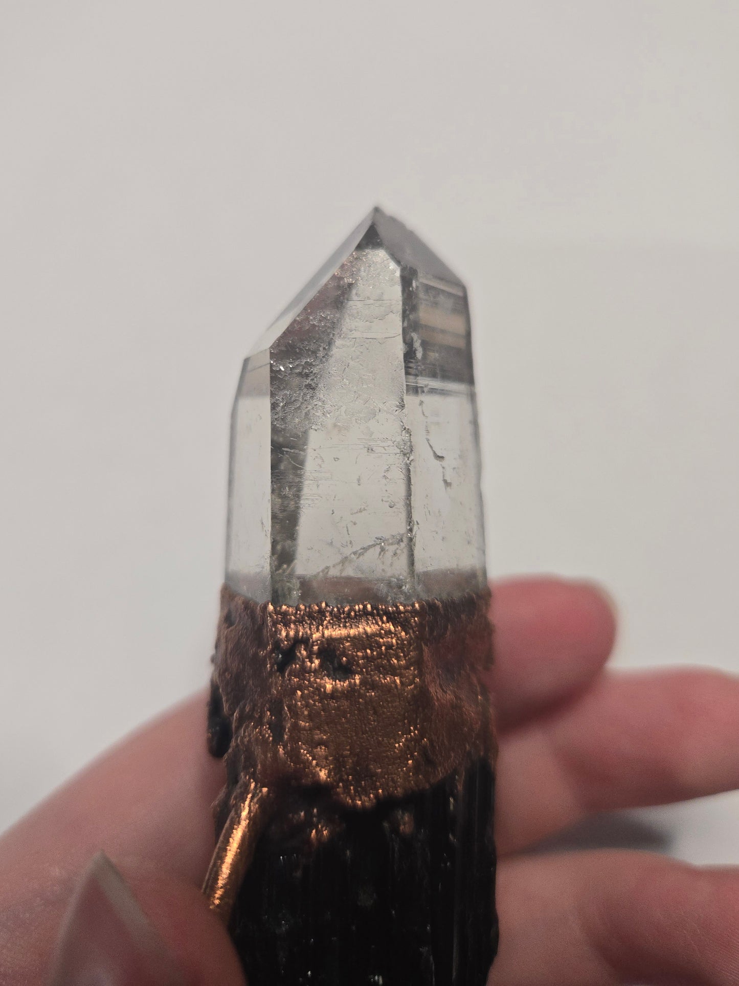 Black Tourmaline and Clear Quartz Necklace
