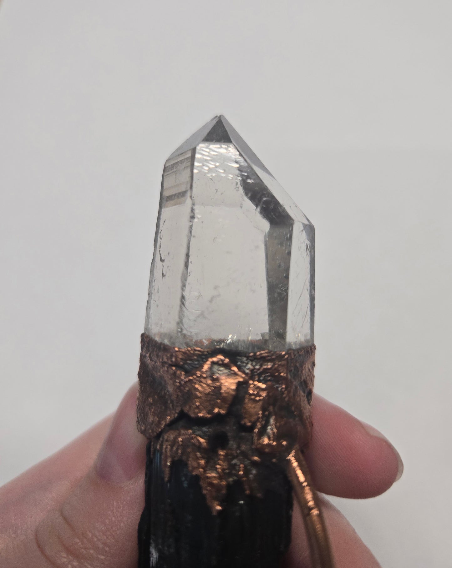 Black Tourmaline and Clear Quartz Necklace